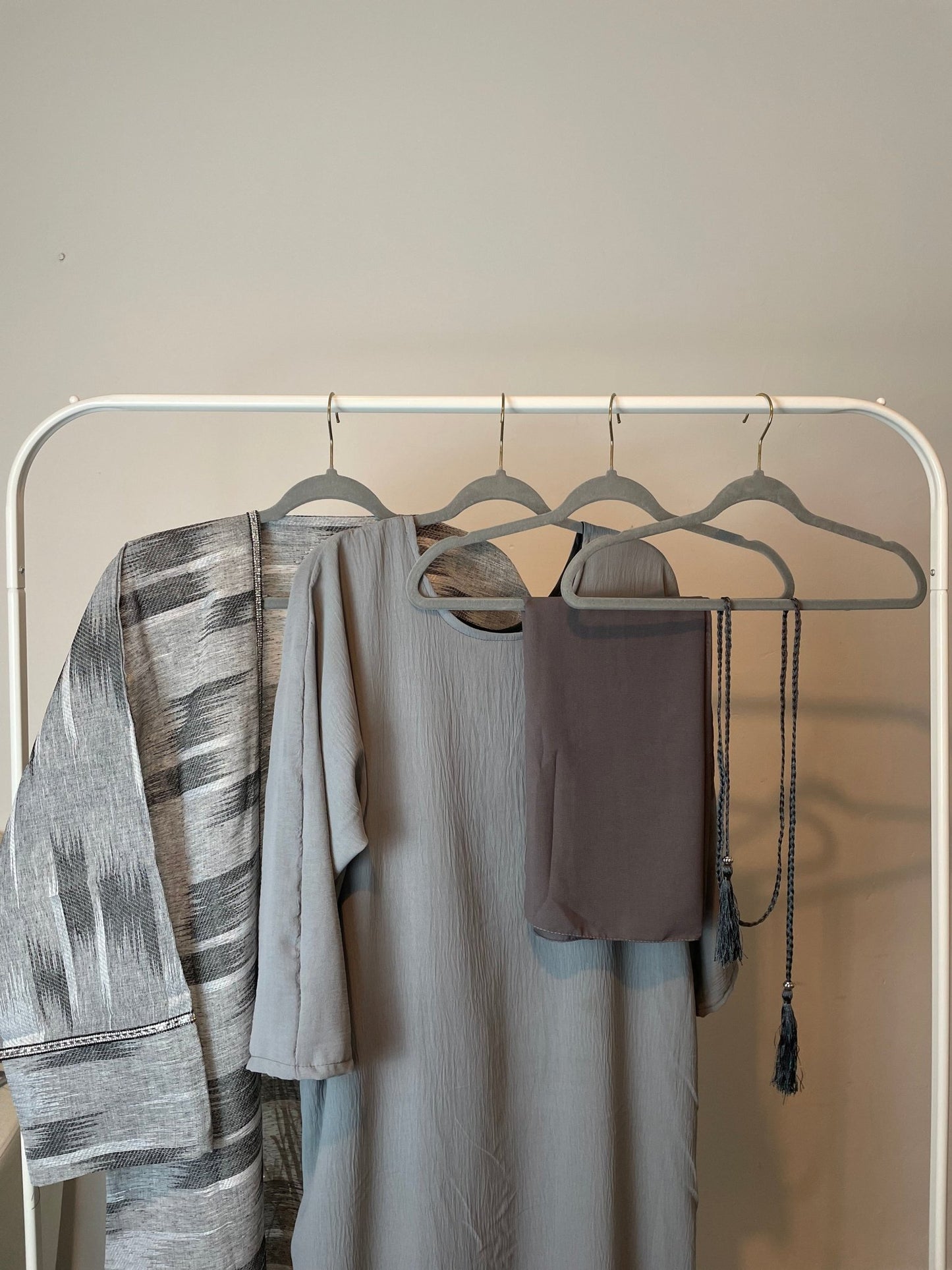 Sahara - 4 Piece Abaya Set in Grey - Rouh London