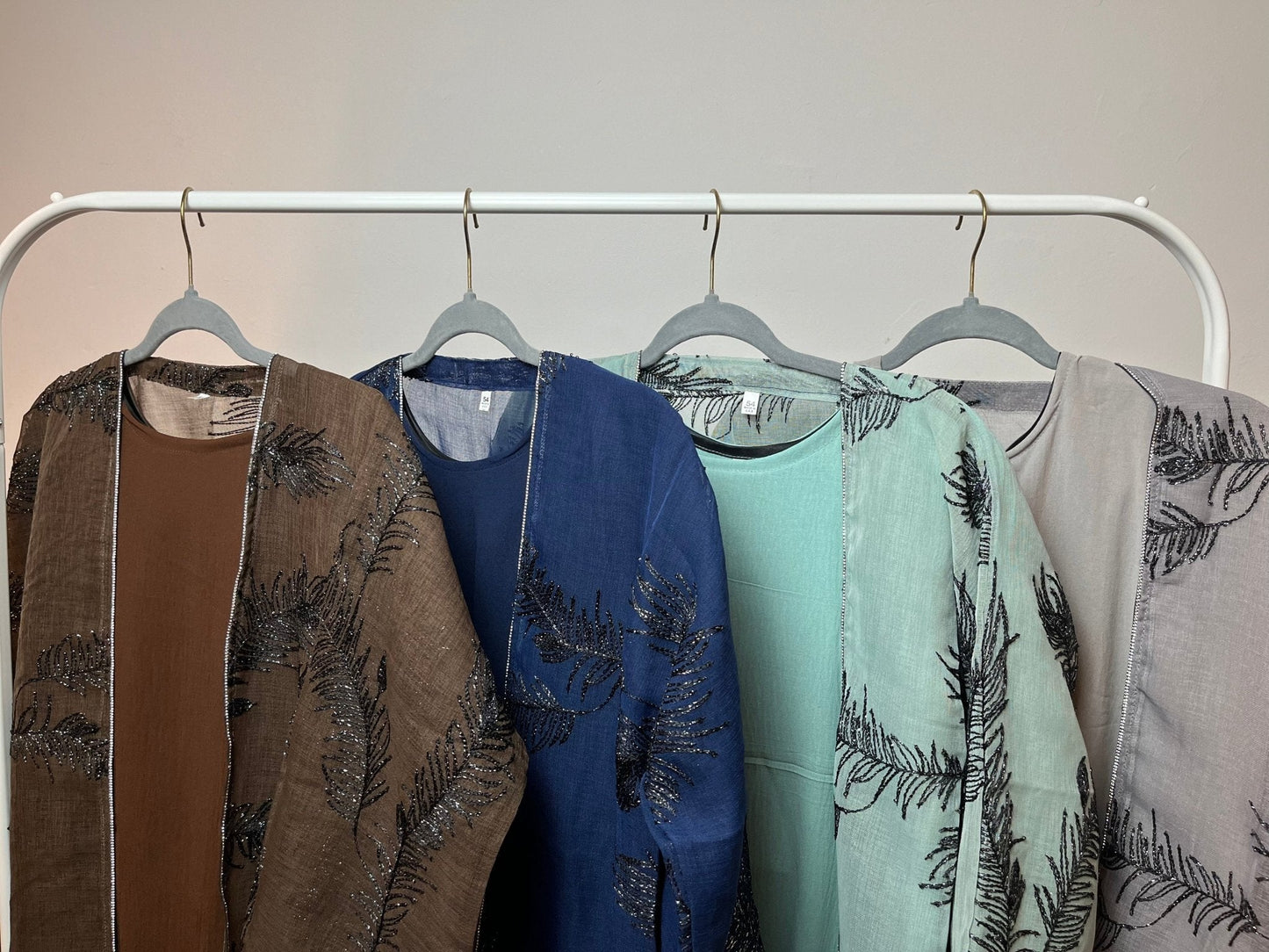 Tawus - 4 Piece Abaya Set in Blue - Rouh London